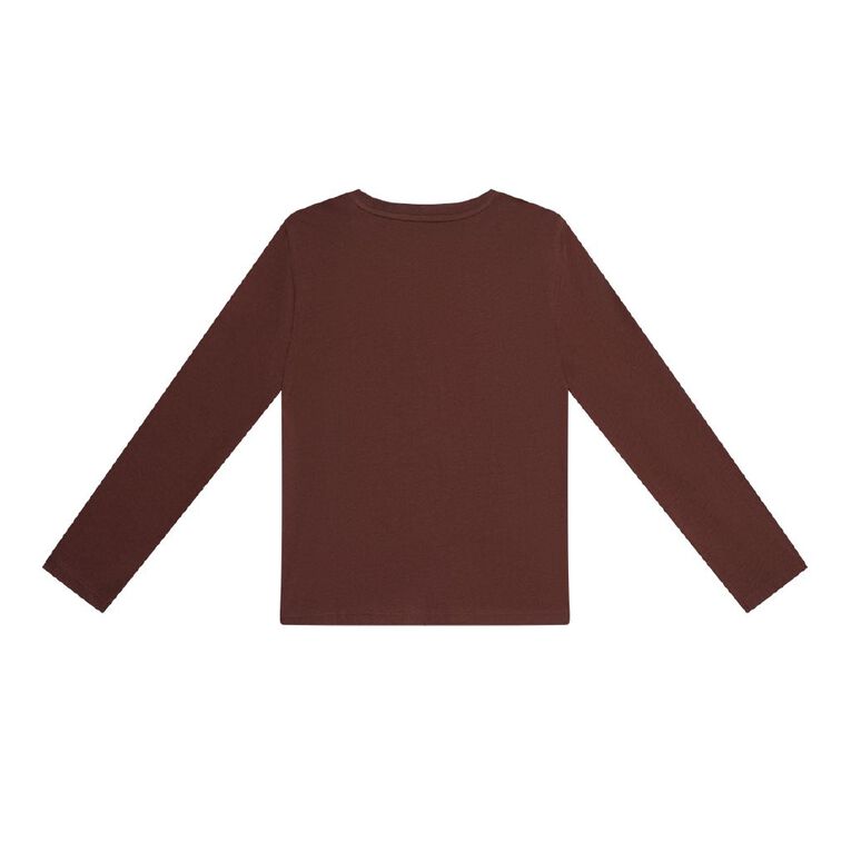 Young Original Relaxed Fit Long Sleeve Printed Tee, Brown Dark SPOTS, hi-res