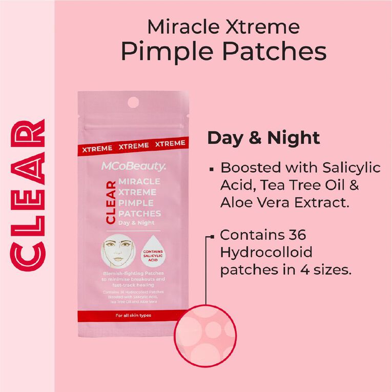 MCoBeauty Clear Miracle Xtreme Pimple Patches Day & Night, , hi-res