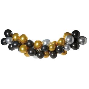 Party Inc Balloon Garland Black/Silver 30cm