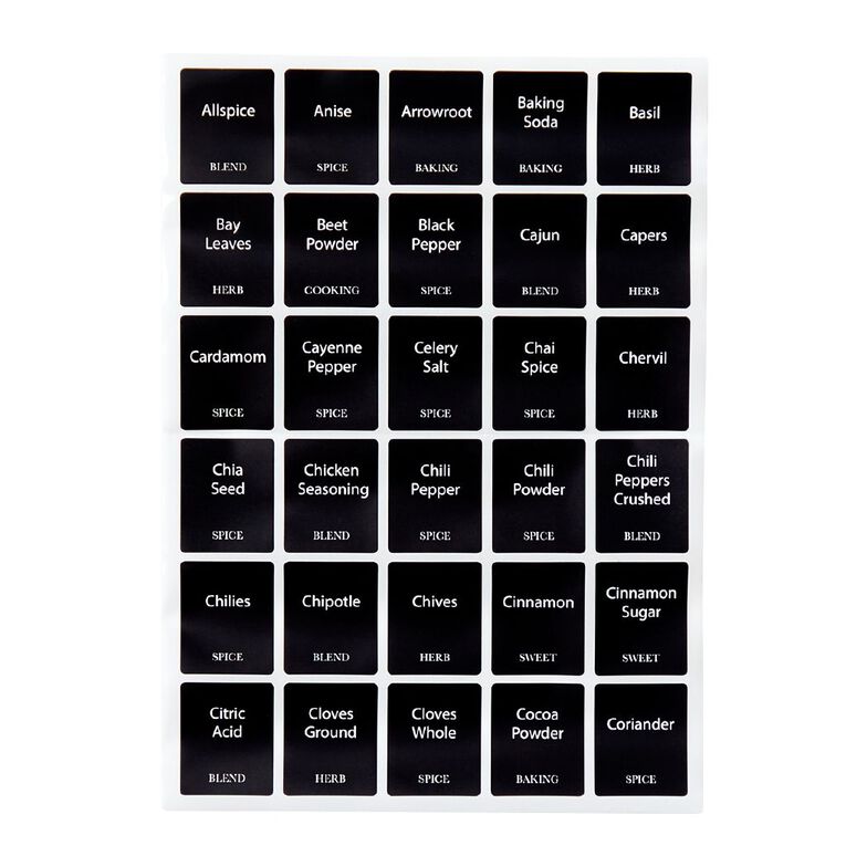 Living & Co Pantry Spice Labels Solid, , hi-res