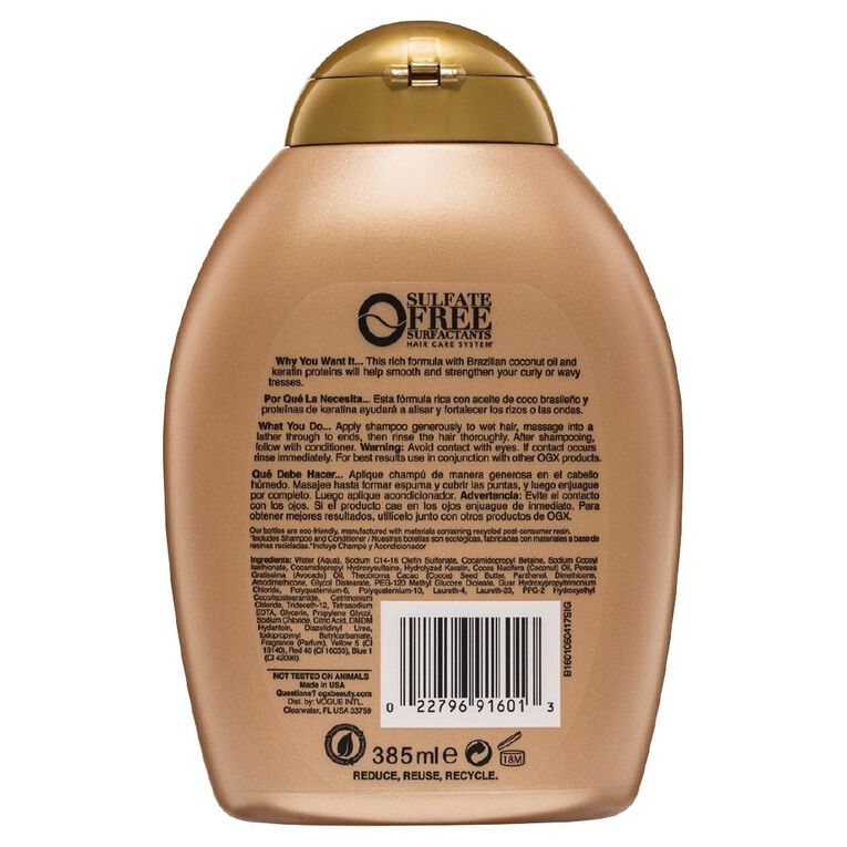 OGX Brazilian Keratin Therapy Shampoo 385ml, , hi-res