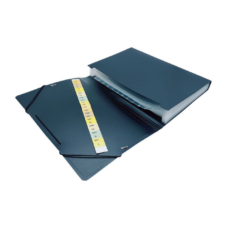 WS Expanding File PP Black Foolscap, , hi-res
