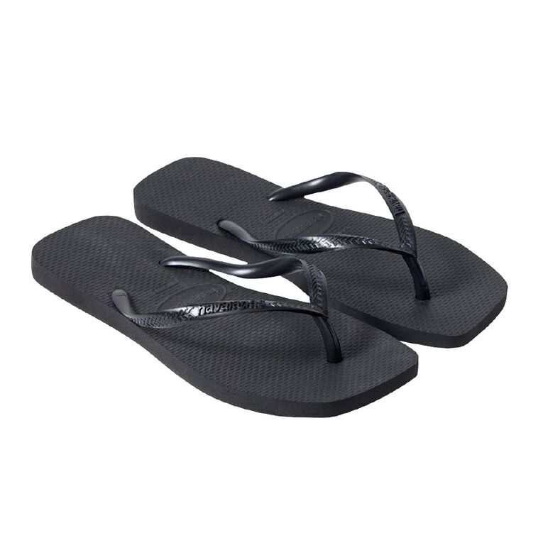 Havaianas Slim Square Jandals, Black, hi-res