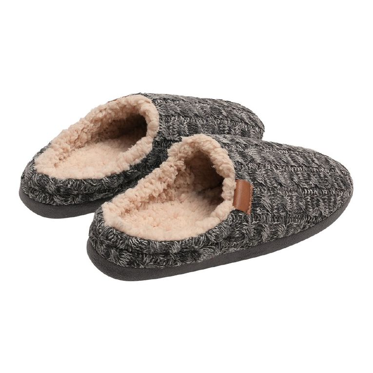 H&H Men's Chester Scuff Slippers, Grey, hi-res