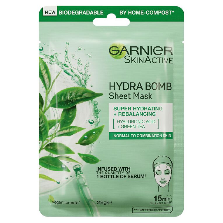Garnier Hydrabomb Tissue Green Tea Mask, , hi-res
