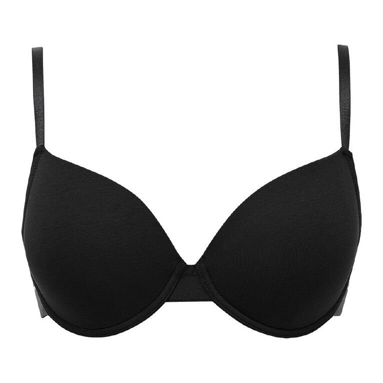 H&H Women's Basic Wide Band T-Shirt Bra, Black, hi-res