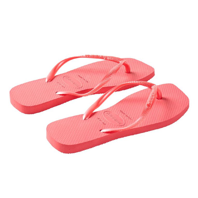Havaianas Slim Square Jandals, Coral, hi-res