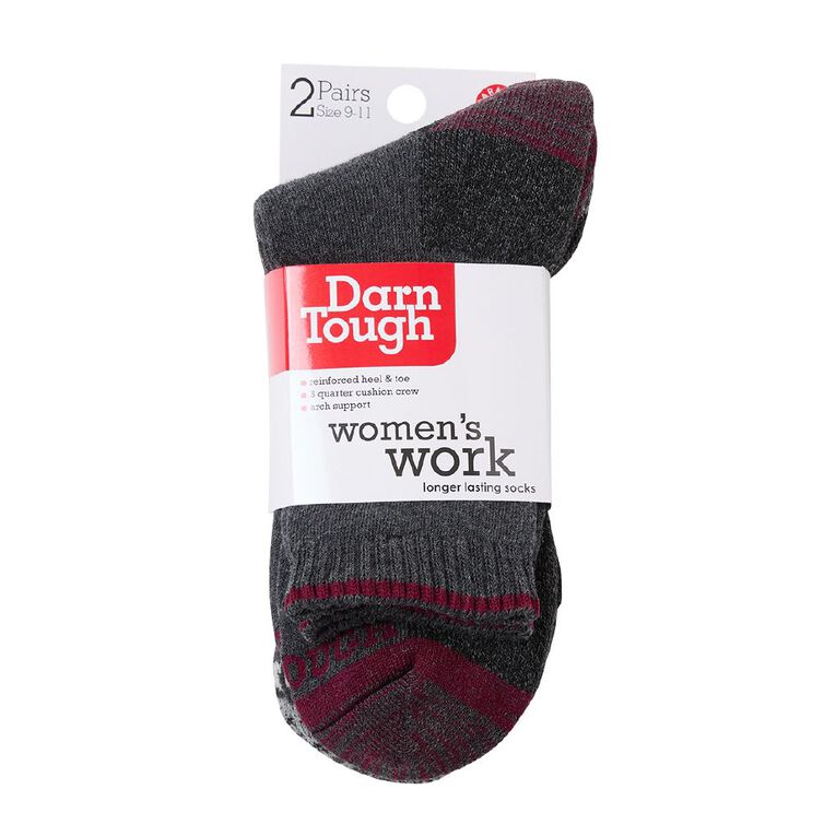 Darn Tough Women's Utility Crew Socks 2 Pack, Charcoal, hi-res