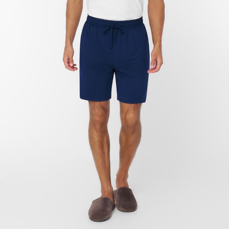 H&H Men's Comfy Pyjama Shorts, Blue Dark, hi-res