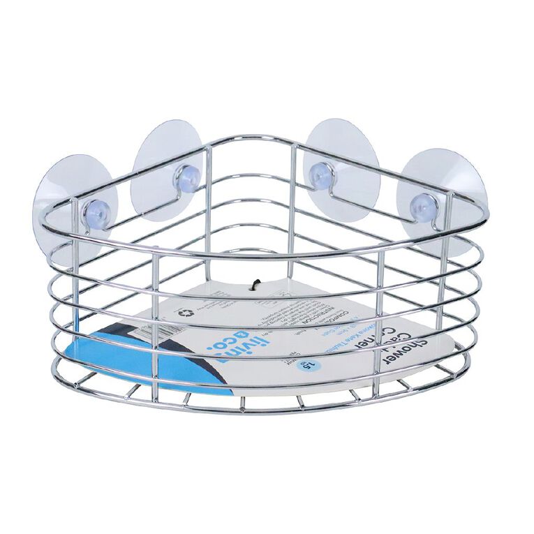 Living & Co Shower Caddy Corner Silver, , hi-res