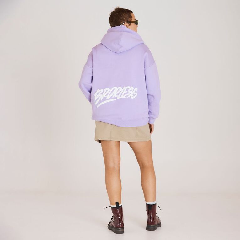 BRDRLESS Long Sleeve Graphic Hood, Purple Light, hi-res