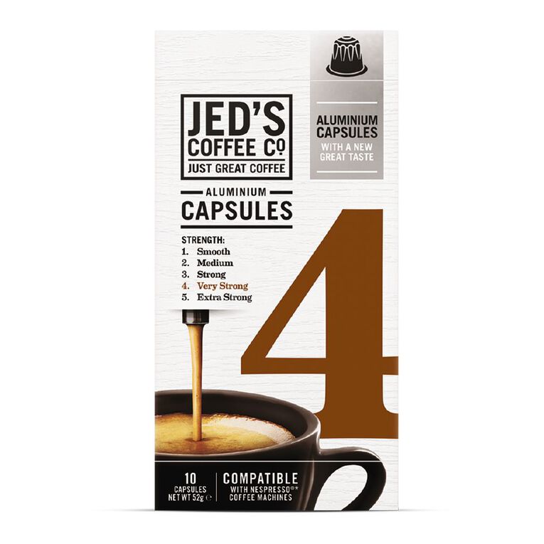 Jed's No.4 Very Strong Coffee Capsules 10 Pack, , hi-res