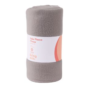 Living & Co Polar Fleece Throw Grey 127cm x 152cm