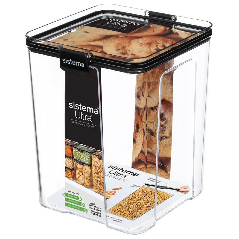Sistema Ultra Tritan Canister Square Black 2.75L, , hi-res