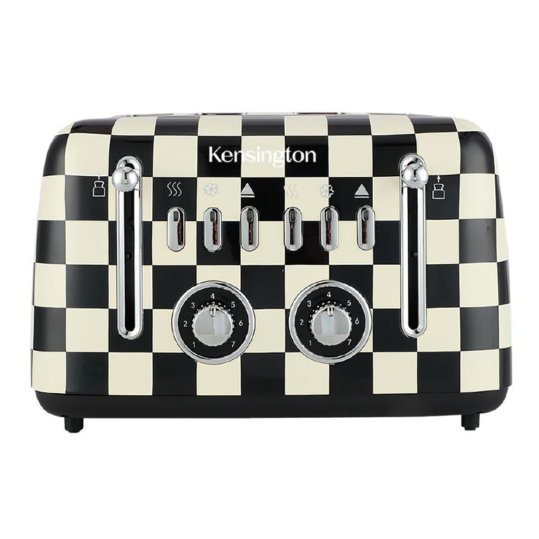Kensington 4 Slice Toaster Checkerd Black, , hi-res