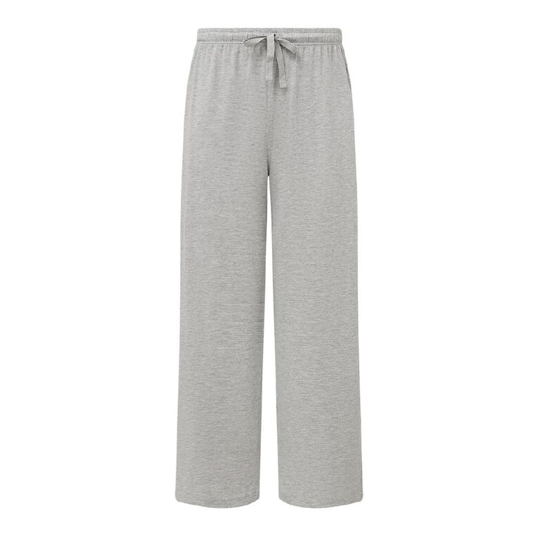 H&H Men's Knit Pyjama Pants, Grey Mid, hi-res
