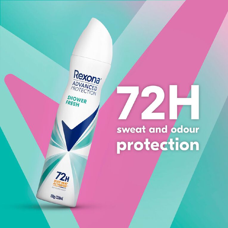 Rexona Woman Shower Fresh Antiperspirant Adv Deodorant 220ml, , hi-res