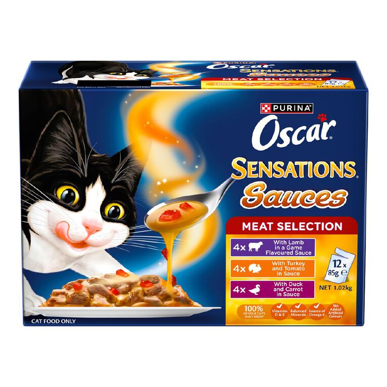 Oscar Sensations Sauces Meat Selection Wet Cat Food 12 x 85g, , hi-res