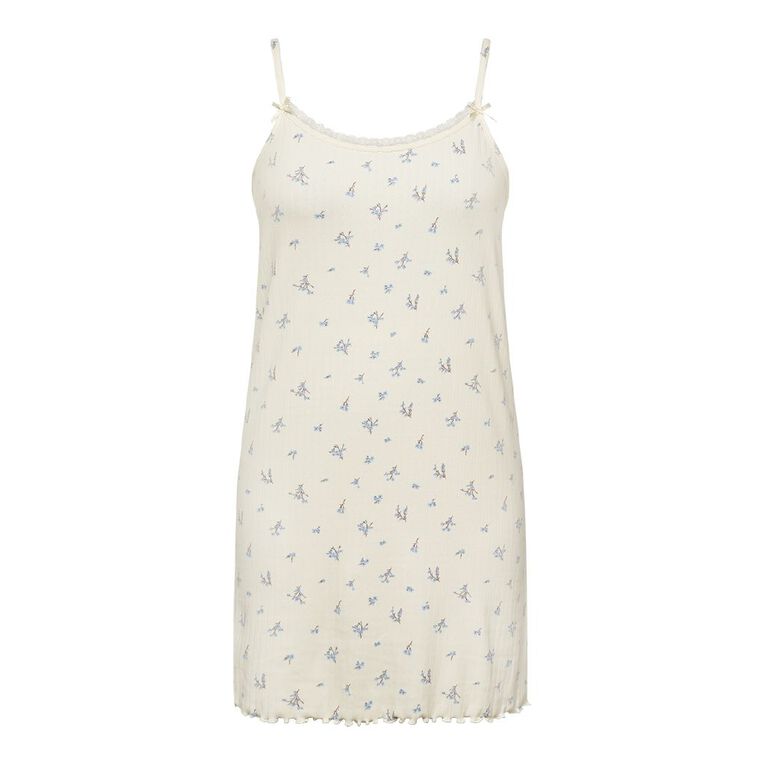 H&H Women's Pointelle Nightie, Cream, hi-res