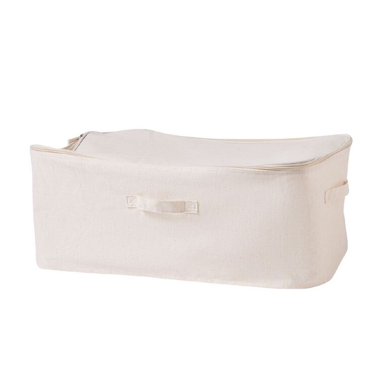 Living & Co Linen Look Soft Box Large Cream, , hi-res