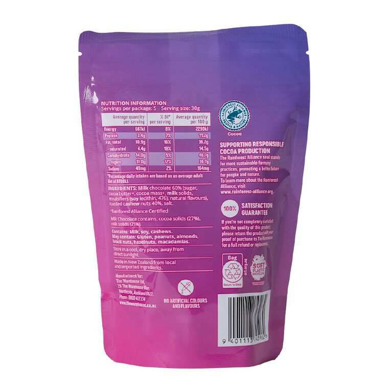 Market Kitchen Milk Chocolate Cashews 150g, , hi-res