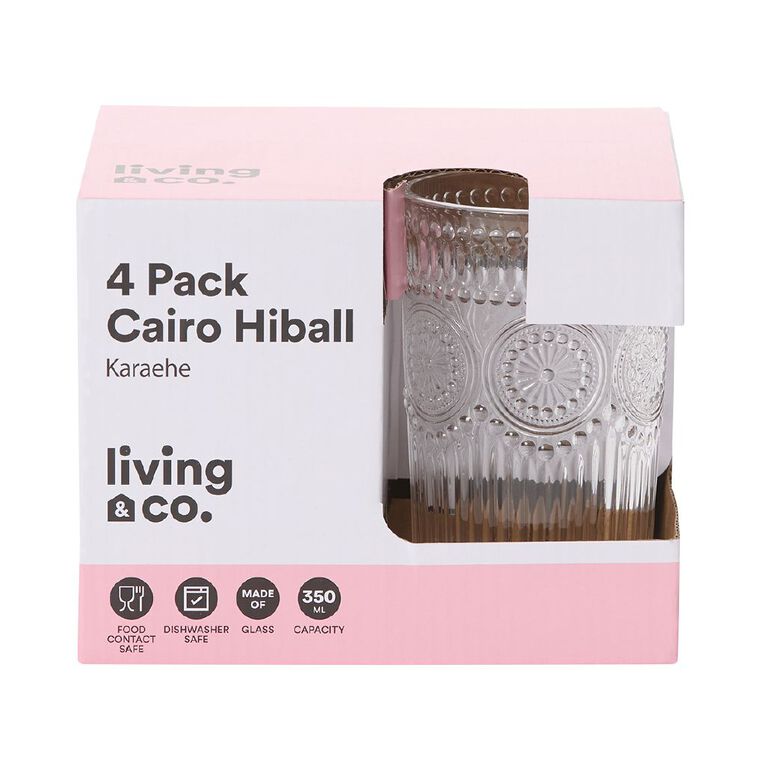 Living & Co Cairo HiBall Clear 4 Pack, , hi-res