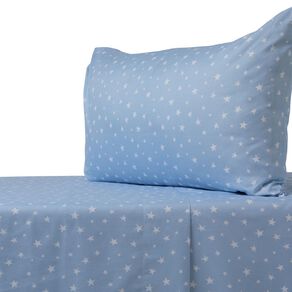 Living & Co Kids Microfibre Sheet Set Stars King Single Multi-Coloured