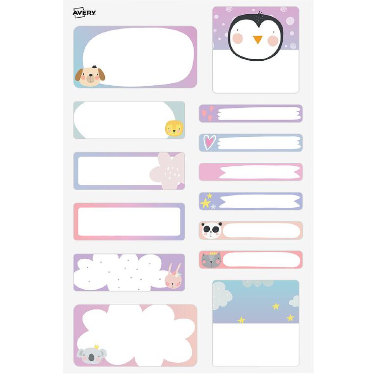 Avery Kids Love Dream Shine School Labels 42 Labels 3 sheets, , hi-res