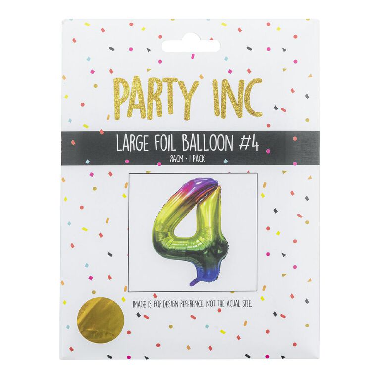 Party Inc Large Foil Balloon Number #4, , hi-res