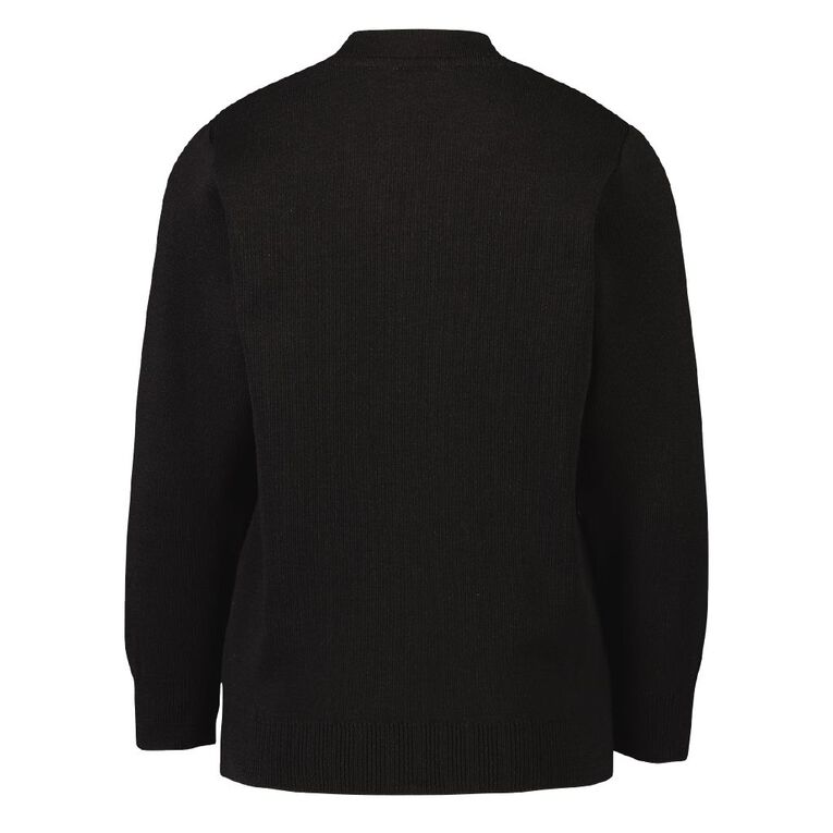 Schooltex Flaxmere College Jersey with Embroidery, Black, hi-res