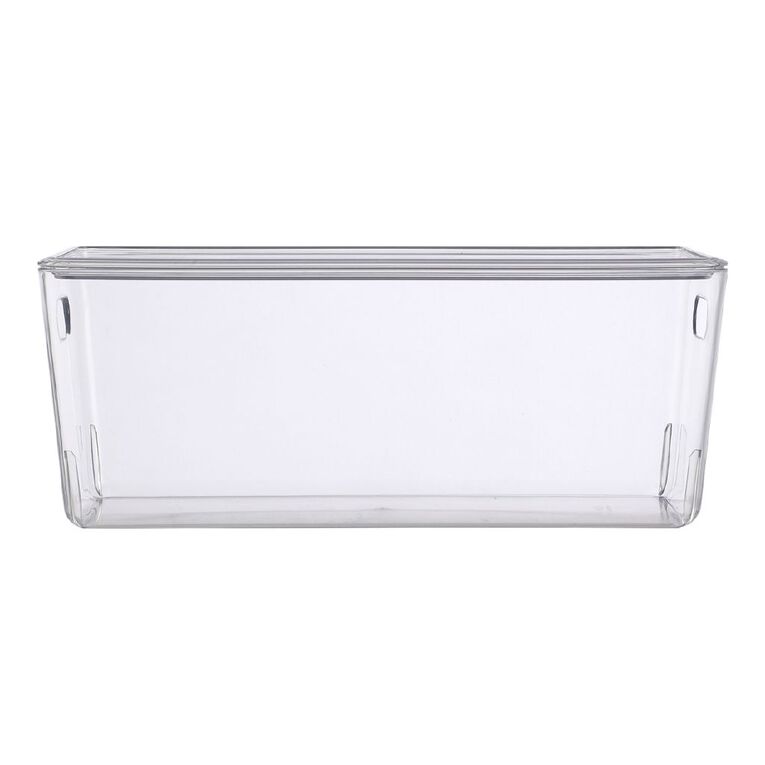 Living & Co Lisse Narrow Lidded Organiser Clear 5L, , hi-res