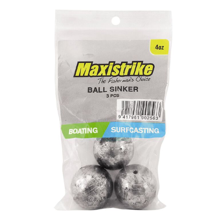 Maxistrike Fishing Sinkers Ball 4 oz 3 Pack, , hi-res