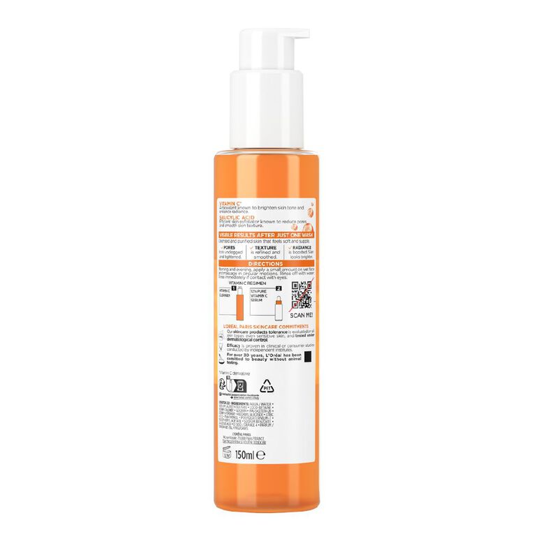 L'Oreal Paris Revitalift Vitamin C + Salicylic Cleanser 150ml, , hi-res