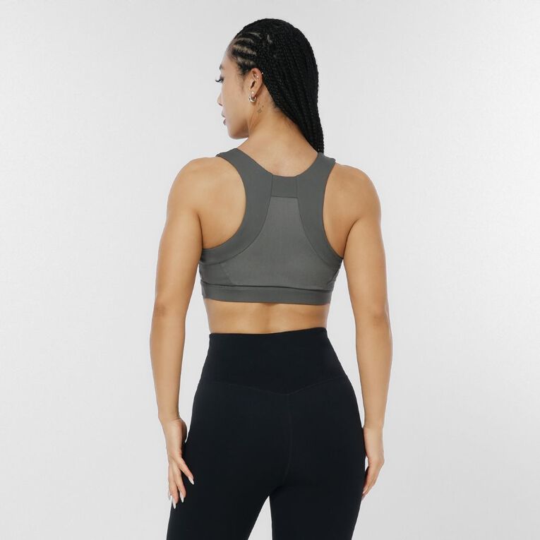 Active Intent Women's High Support Crop Top, Grey Dark, hi-res