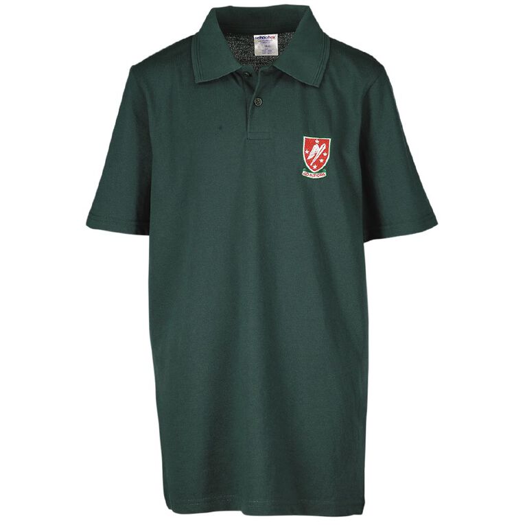 Schooltex Rangitikei College Short Sleeve Polo with Embroidery, Bottle Green, hi-res