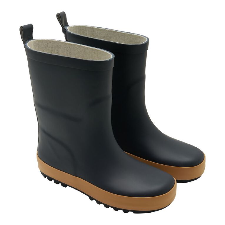 Young Original Senior Kids' Colour Block Rubber Gumboots, Navy, hi-res