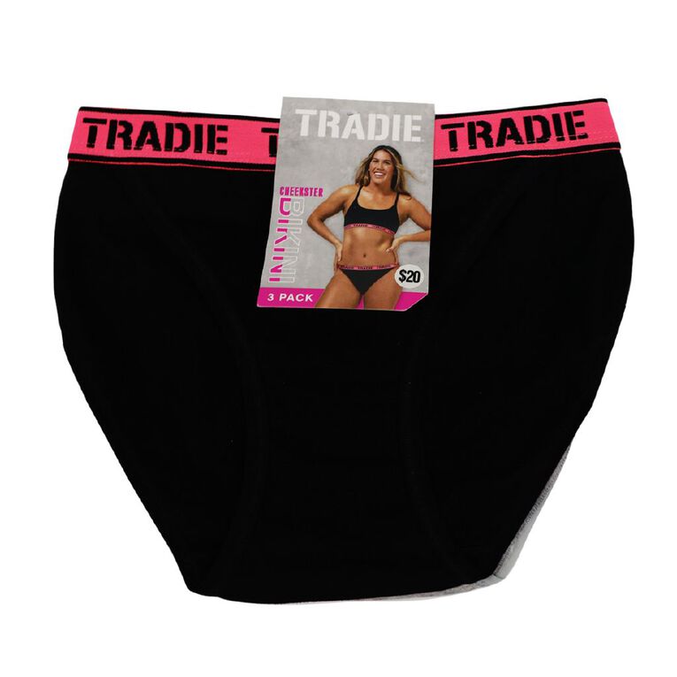 Tradie Women's Cheekster 3 Pack, Black Focus, hi-res