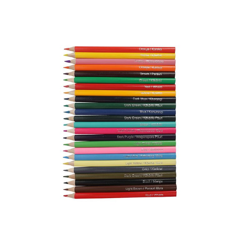Kookie Te Reo Jumbo Coloured Pencils Multi-Coloured 24 Pack, , hi-res