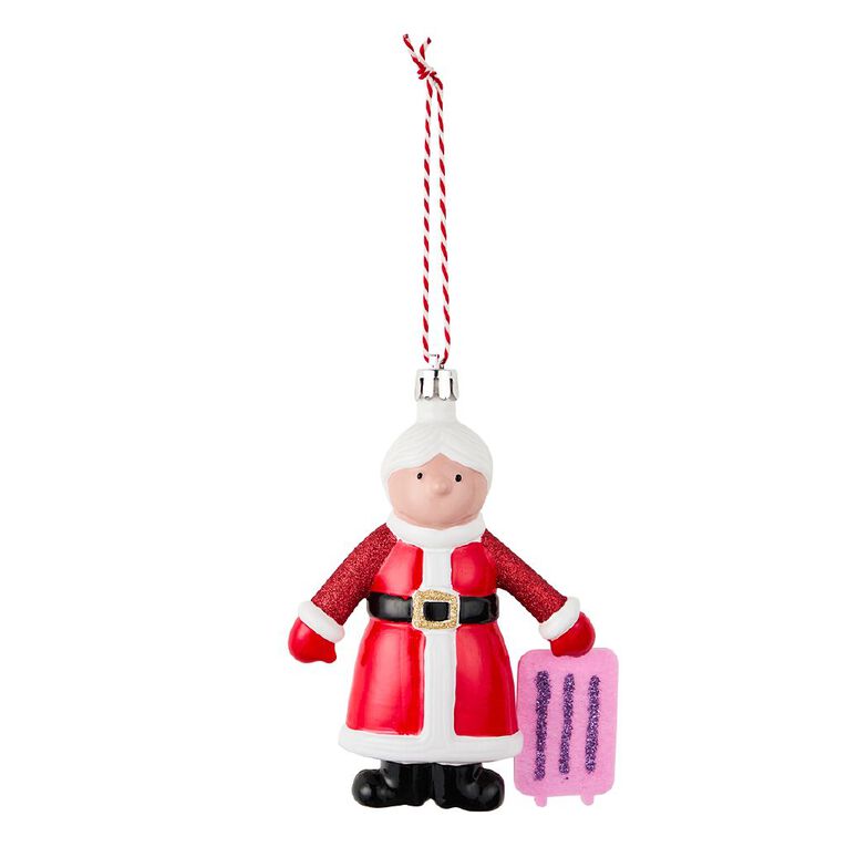 Wonderland Fun Festive Travelling Mrs Claus Christmas Tree Decoration, , hi-res