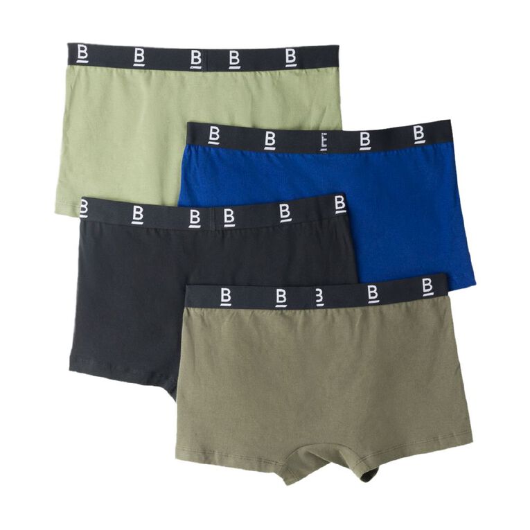 B FOR BONDS Men's Trunks 4 Pack, Khaki, hi-res