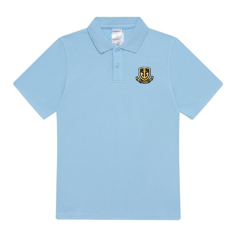Schooltex Whangarei Men's Short Sleeve Polo with Embroidery, Blue Light, hi-res