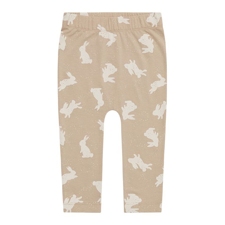 Young Original Babys' Print Leggings 3 Pack, Brown Light BUNNIES, hi-res