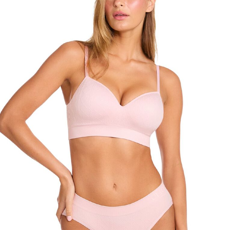 Clio Women's Chunky Cable Bralette, Pink Light, hi-res