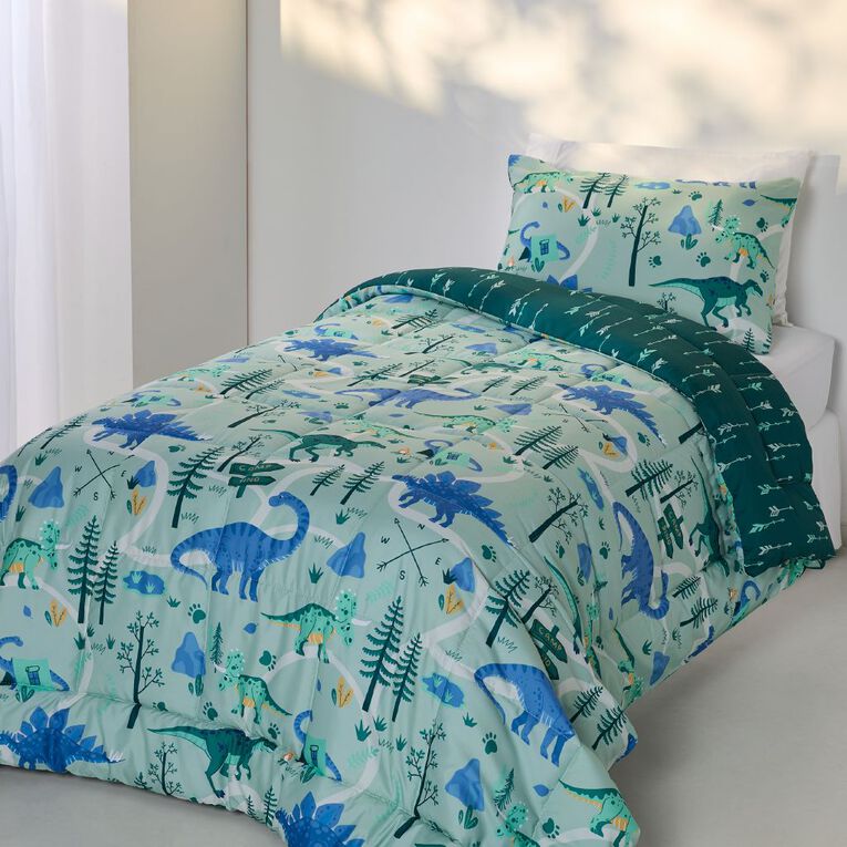 Living & Co Kids 2 Piece Comforter Set Roar and Explore King Single, , hi-res