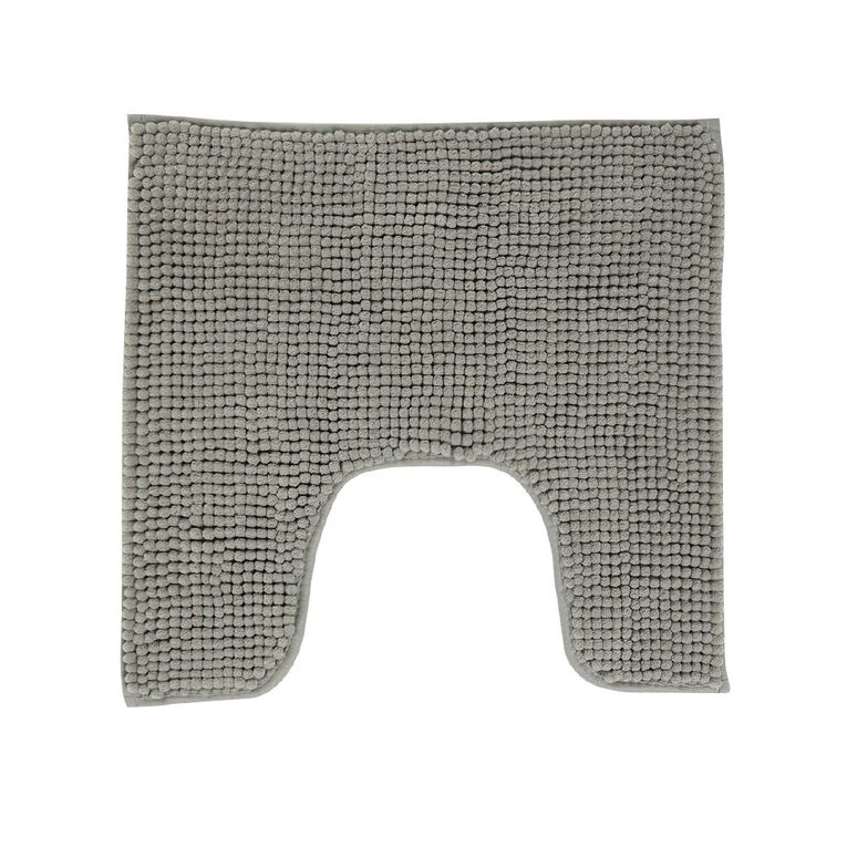 Living & Co Bath Mat Set Popcorn 2 Piece Grey Light 45cm x 75cm, , hi-res
