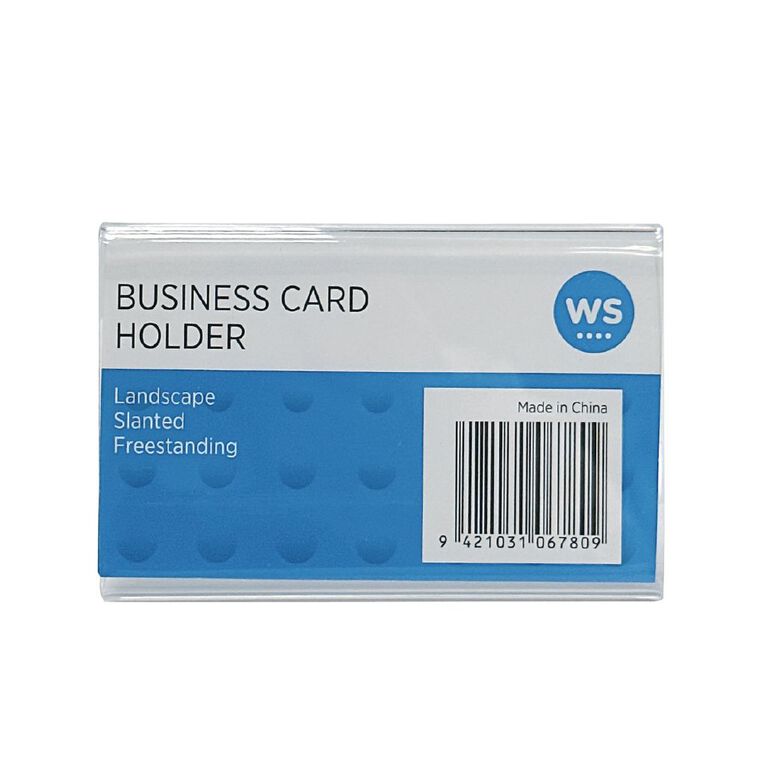 WS Slanted Landscape Business Card Clear, , hi-res