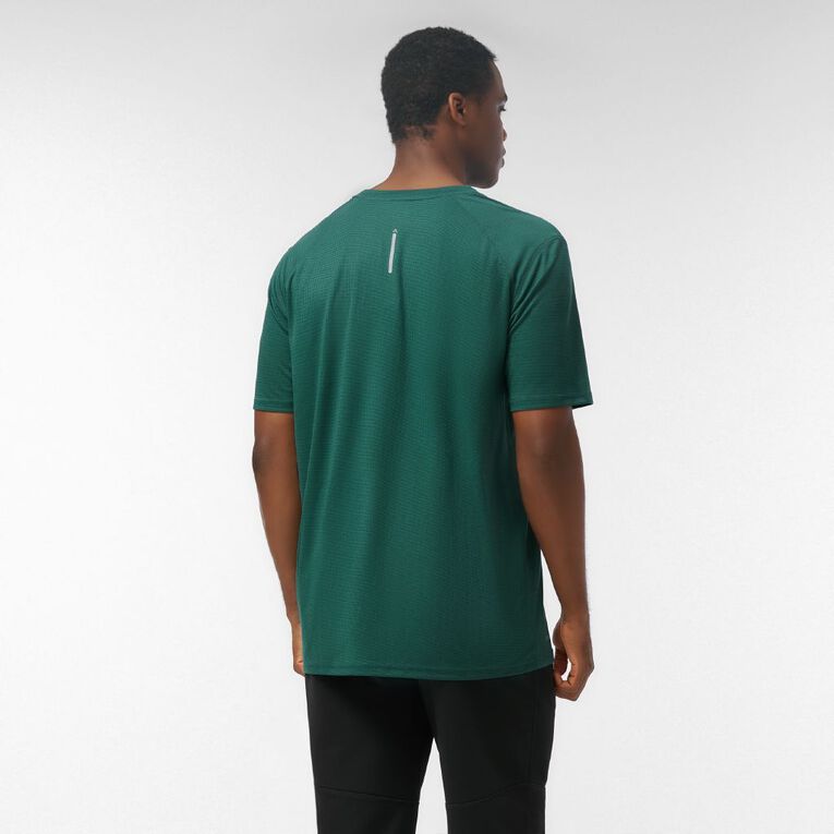 Active Intent Men's Grid Tee, Green Dark, hi-res