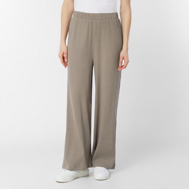 H&H Women's Wide Rib Pull On Pants, Brown Light, hi-res