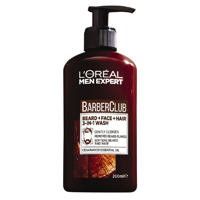 L'Oreal Paris Men's Expert Barber Club Beard & Face & Hair Wash 200ml, , hi-res