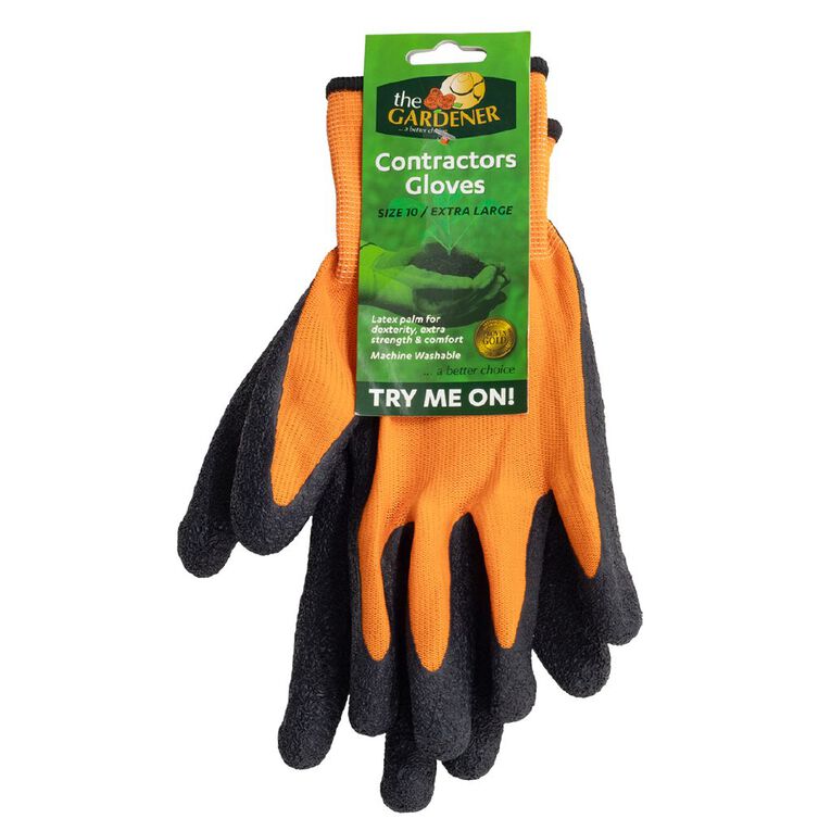 The Gardener Latex Contractor Gardening Gloves Assorted XL, , hi-res
